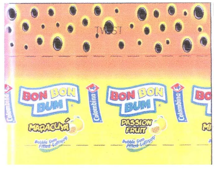 COLOMBINA BON BON BUM MARACUYA PASSION FRUIT