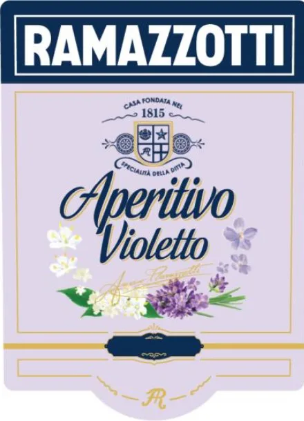 RAMAZZOTTI APERITIVO VIOLETTO CASA FONDATA NEL 1815 SPECIALITA DELLA DITTA AUSANO RAMAZZOTTI