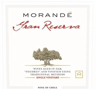 MORANDÉ GRAN RESERVA WINES AGES IN OAK "FOUDRES" AND VINIFIED USING TRADITIONAL METHODS SINGLE VINEYARD M WINE OF CHILE