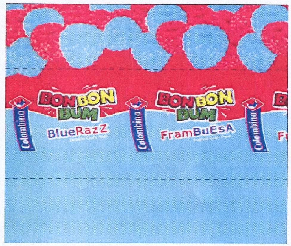 COLOMBINA BON BON BUM BLUERAZZ FRAMBUESA