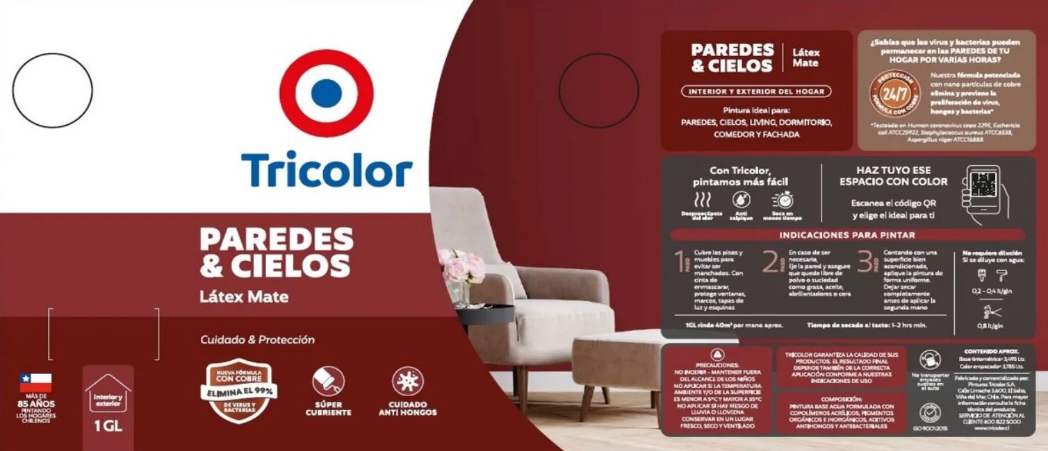 Tricolor PAREDES & CIELOS Látex Mate