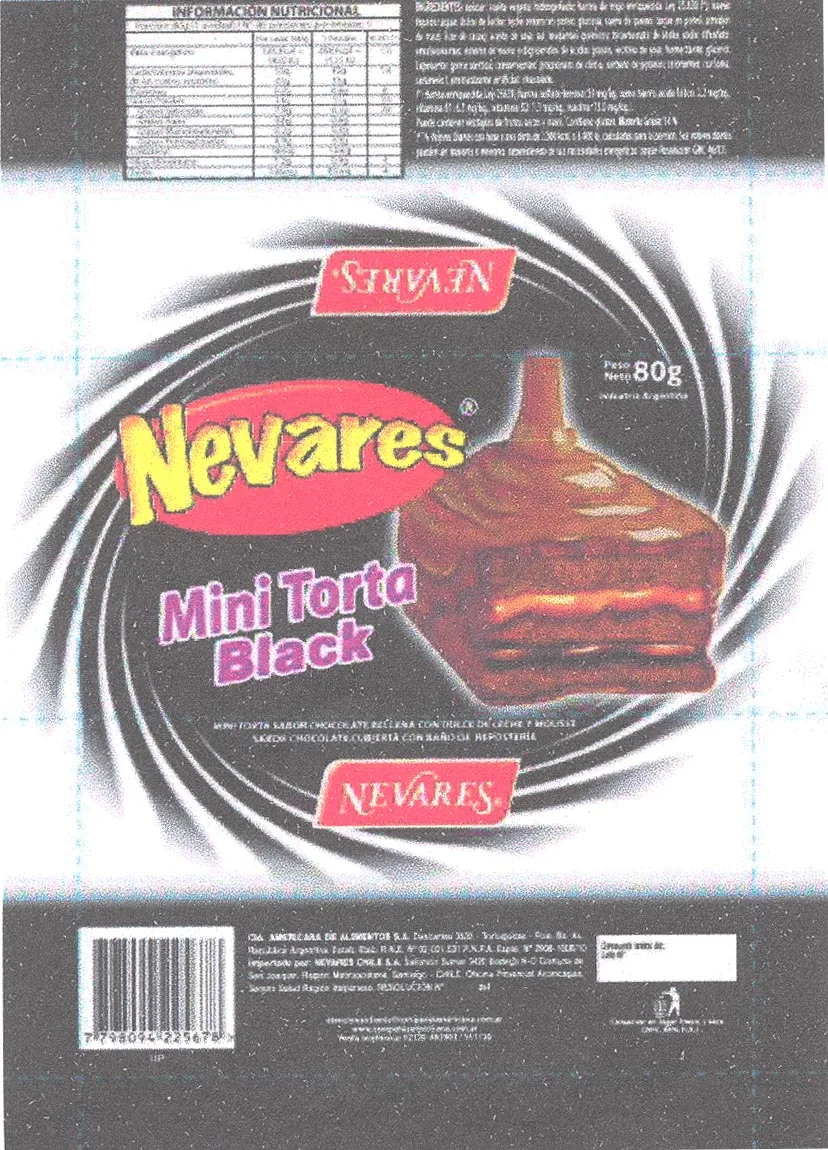 NEVARES MINI TORTA BLACK