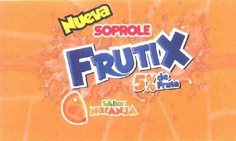 NUEVA SOPROLE FRUTIX 5% DE FRUTA SABOR NARANJA.