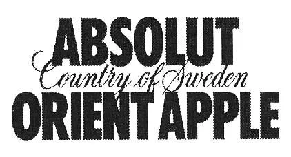 ABSOLUT COUNTRY OF SWEDEN ORIENT APPLE