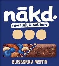 NAKD. RAW FRUIT & NUT BARS BLUEBERRY MUFFIN