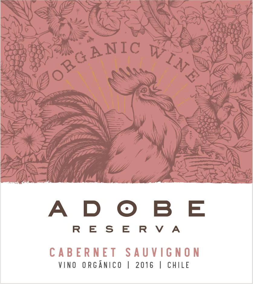 ADOBE RESERVA CABERNET SAUVIGNON VINO ORGANICO 2016 CHILE