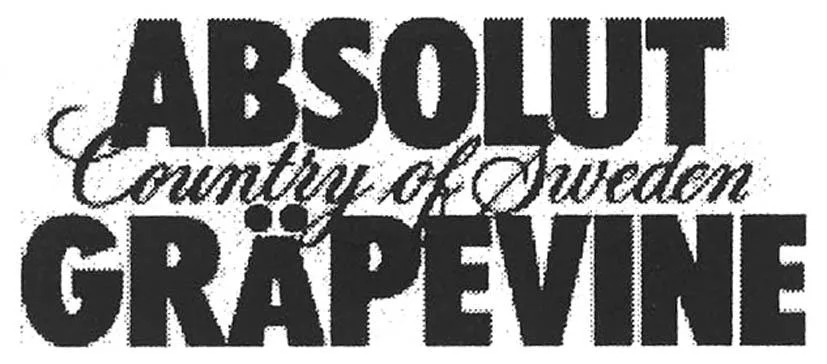 ABSOLUT COUNTRY OF SWEDEN GRAPEVINE