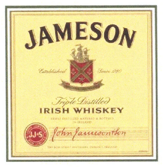 JAMESON ESTABLISHED SINCE 1780 TRIPLE DISTILLED IRISH WHISKEY JJ&S JOHN JAMESON&SON