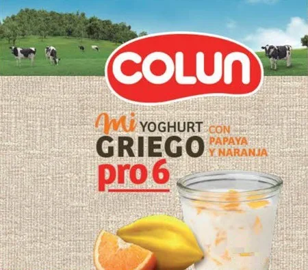COLUN MI YOGHURT GRIEGO PRO 6 CON PAPAYA Y NARANJA