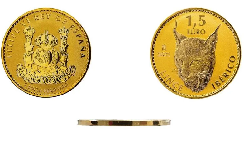 1'5 EURO M 2021 LINCE IBÉRICO FELIPE VI REY DE ESPAÑA 1 ONZA 999'9 ORO