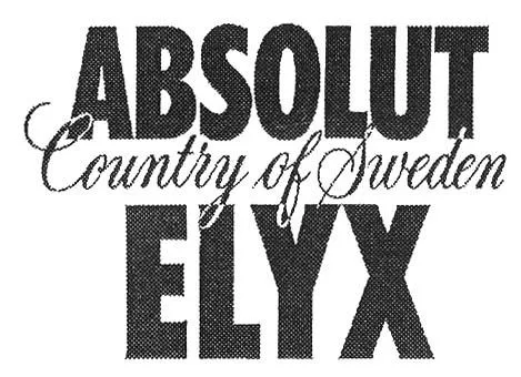 ABSOLUT COUNTRY OF SWEDEN ELYX