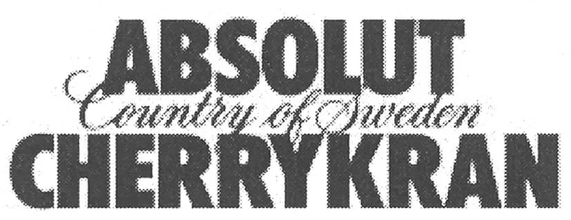 ABSOLUT COUNTRY OF SWEDEN CHERRYKRAN