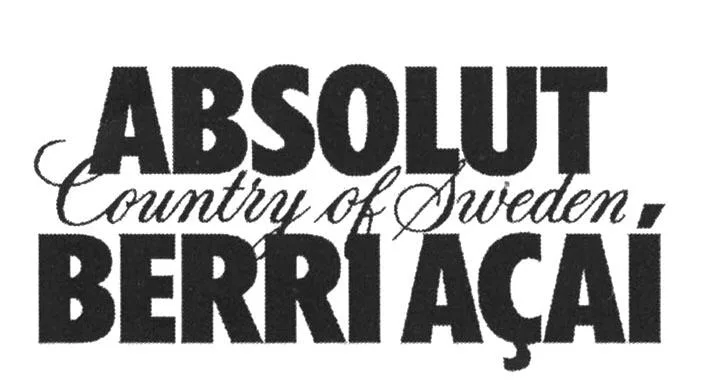 ABSOLUT COUNTRY OF SWEDEN BERRI ACAI