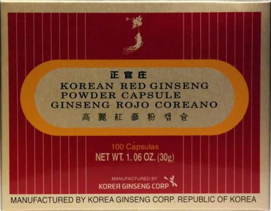 KOREAN RED GINSENG POWDER CAPSULE GINSENG ROJO COREANO