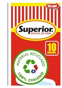 SUPERIOR BOLSA DE ASEO MATERIAL RECICLADO 100% CHILENO