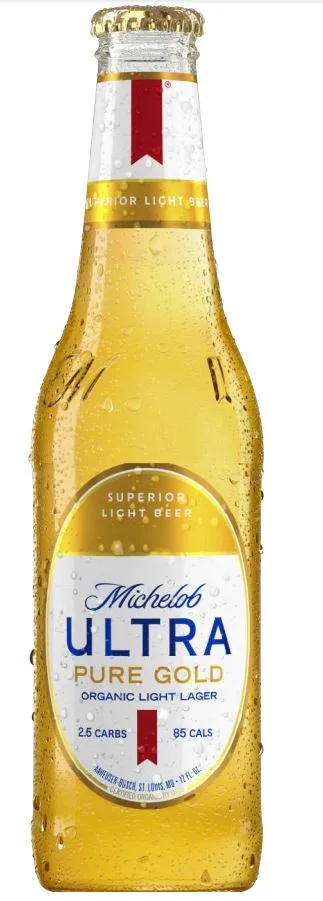 Superior Light Beer Michelob Ultra Pure Gold Organic Light Lager 2.5 Carbs 85 Cals