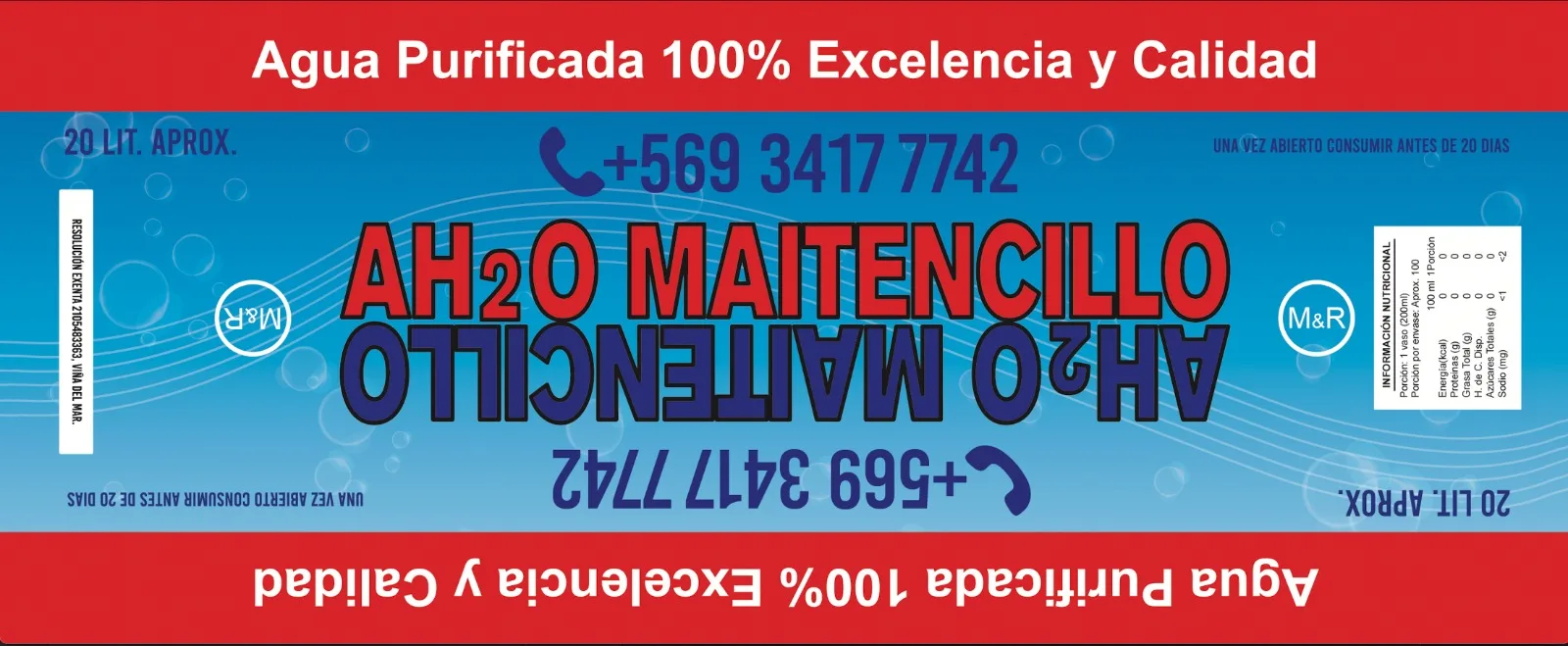 AH2O Maitencillo M&R Agua Purificada 100% Excelencia y Calidad