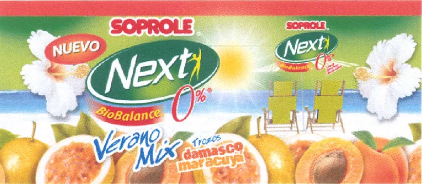 NUEVO SOPROLE NEXT BIOBALANCE 0% VERANO MIX TROZOS DAMASCO MARACUYA