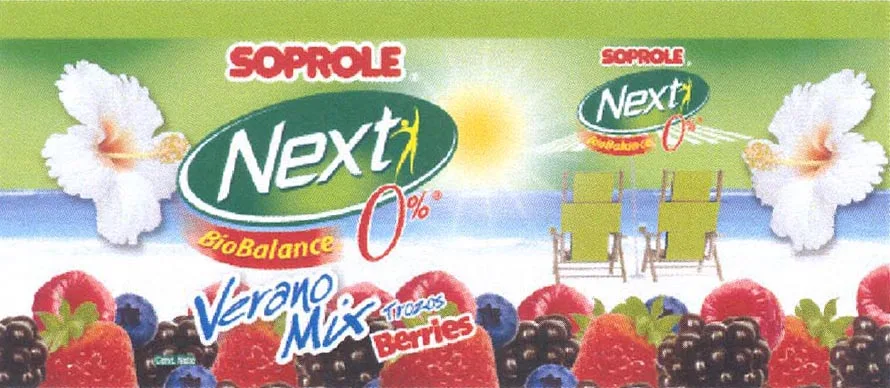 SOPROLE NEXT BIOBALANCE 0% VERANO MIX TROZOS BERRIES